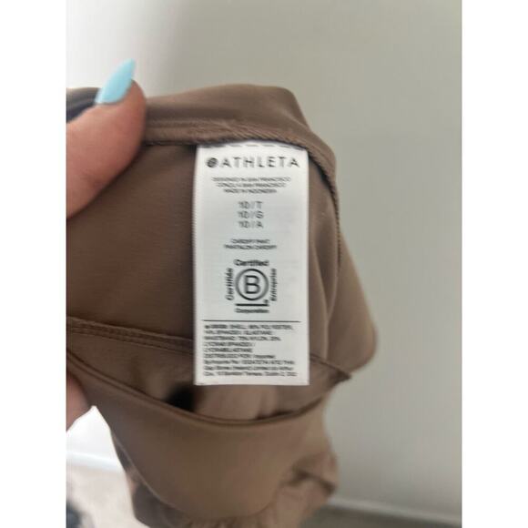 Athleta Cardiff Pant Rustic Beige Waist Tie Straight Leg Women's Size 10T - Picture 9 of 11